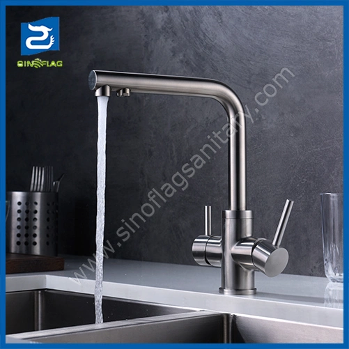 Water Filtration System Stainless Steel Faucet 3 Way Kitchen Faucet