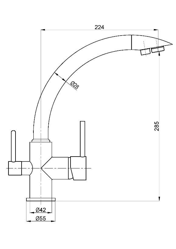 OEM Brass Spout 3 Ways Kitchen Faucets for Drinking Water Purified Water